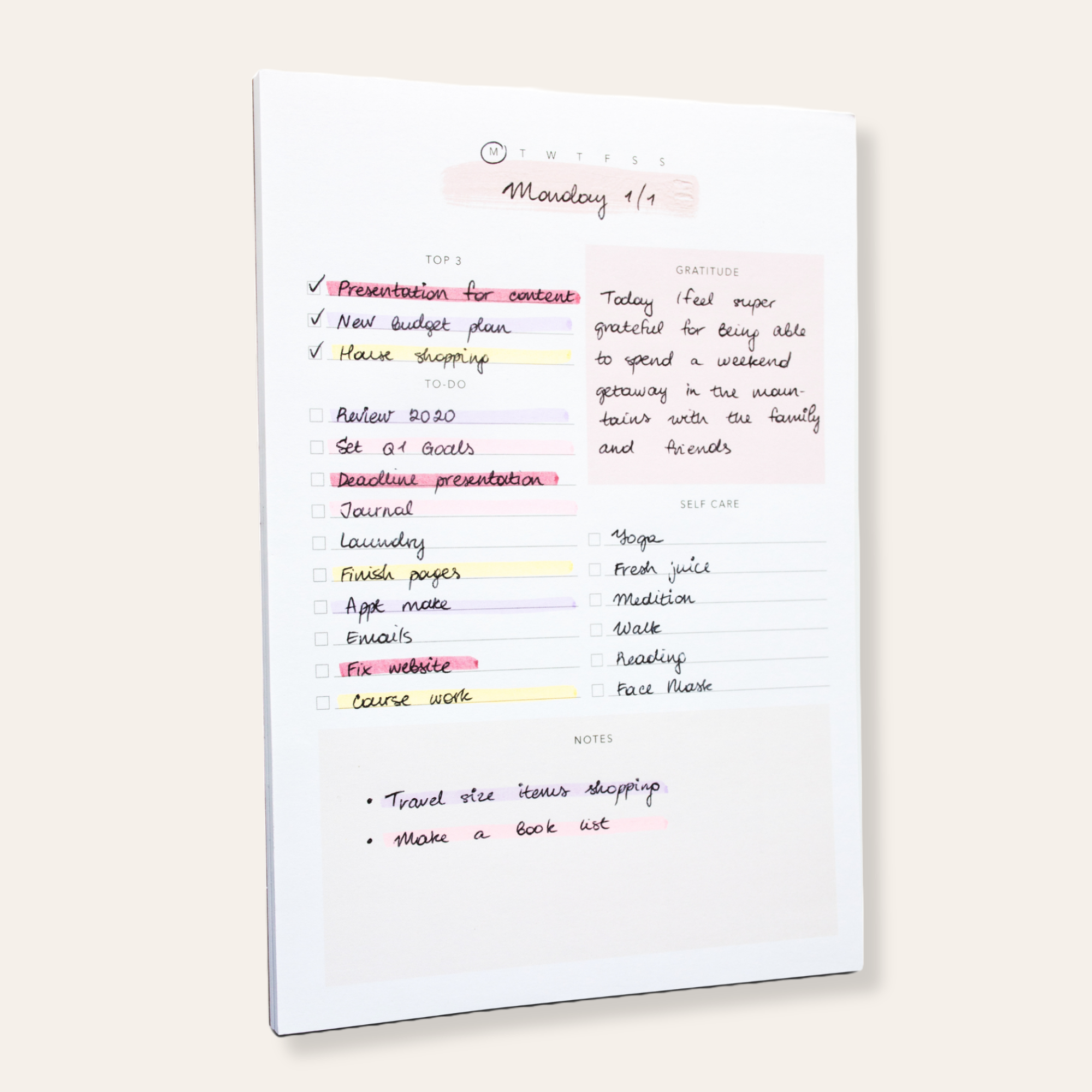 Daily Planner Notepad