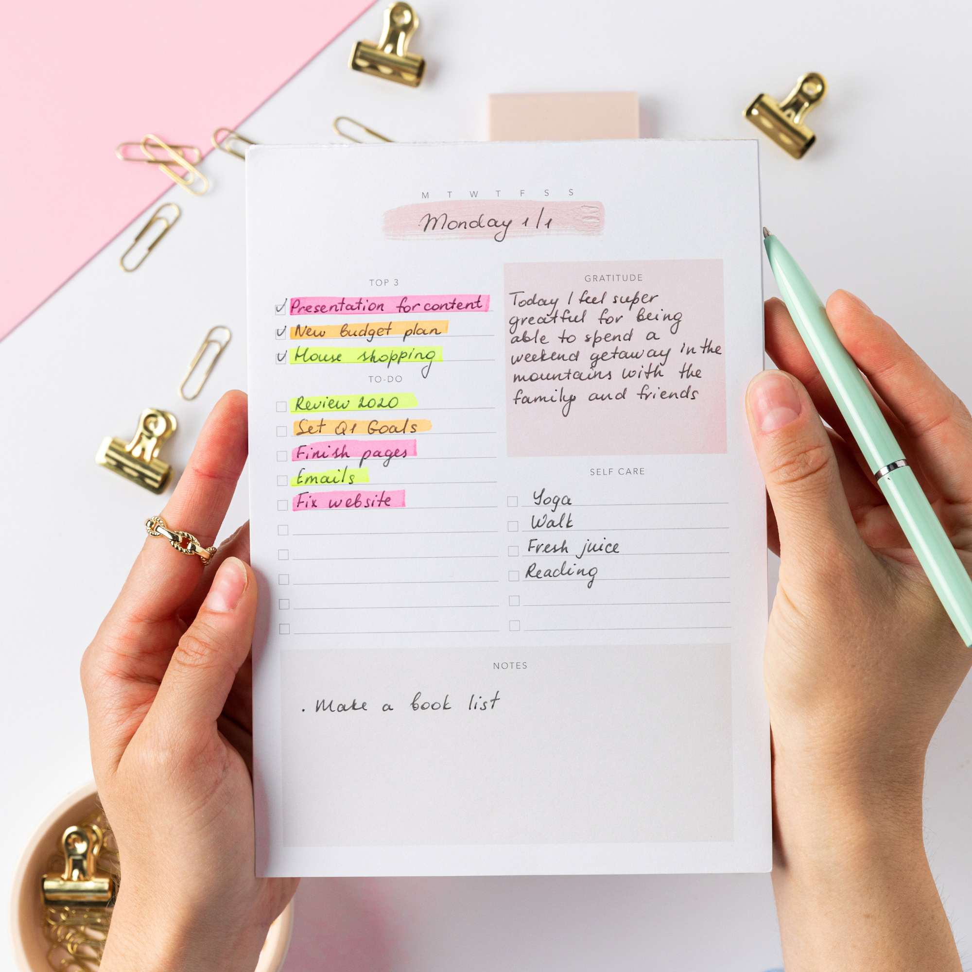 Daily Planner Notepad
