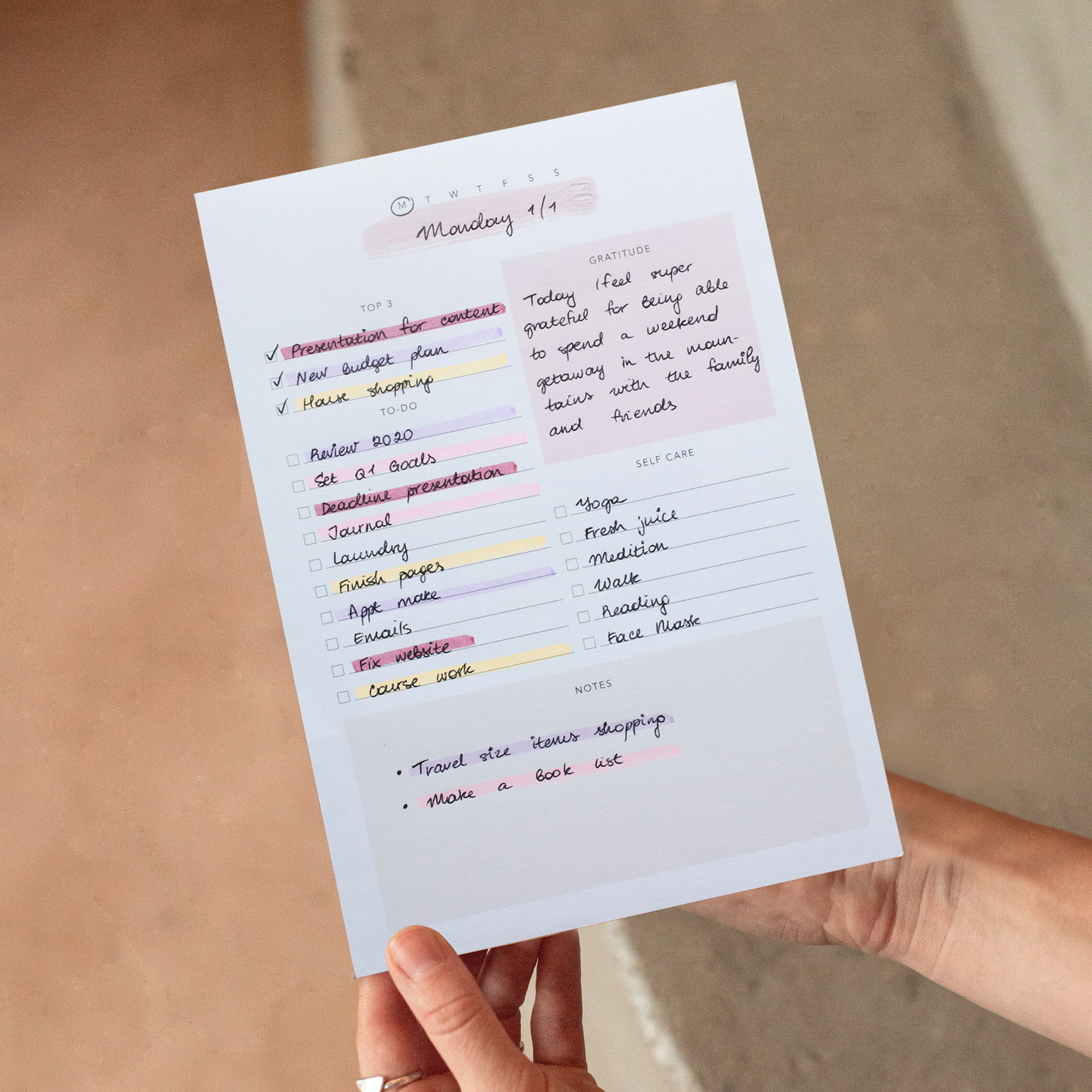 Daily Planner Notepad