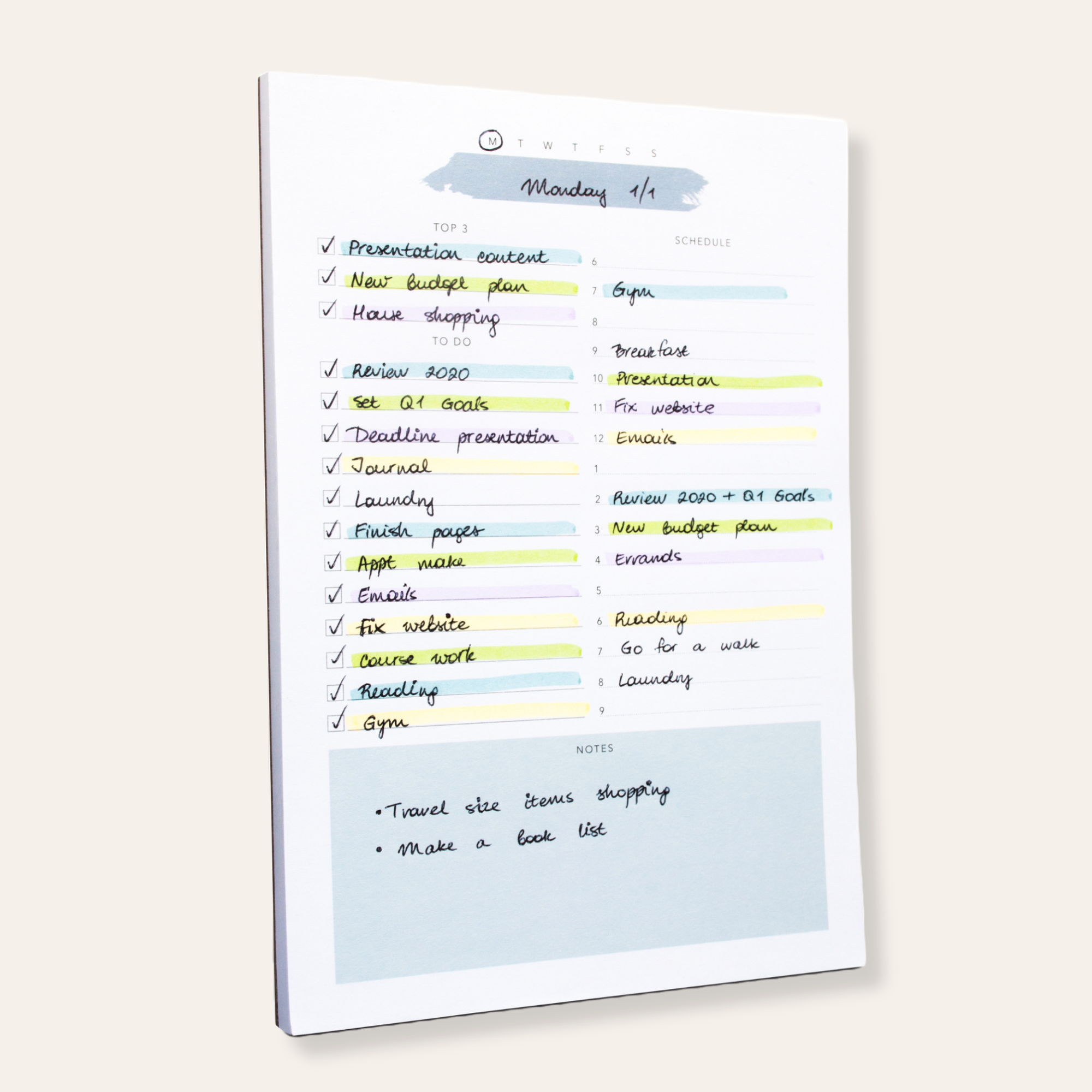 Daily Planner Notepad