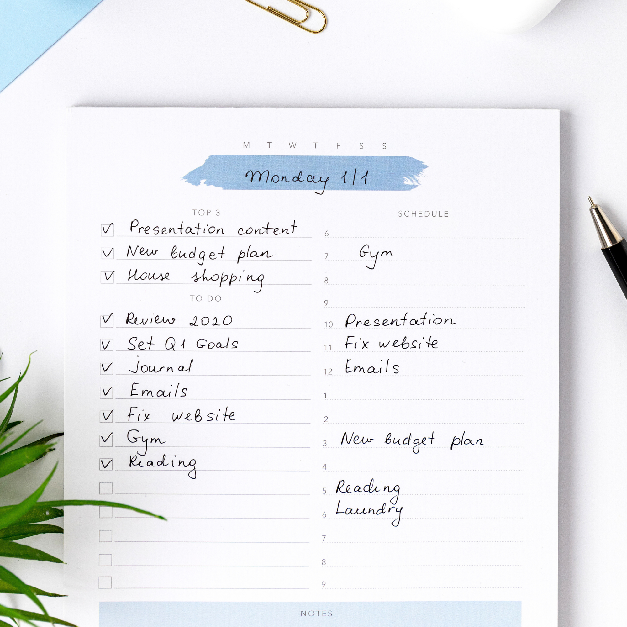 Daily Planner Notepad