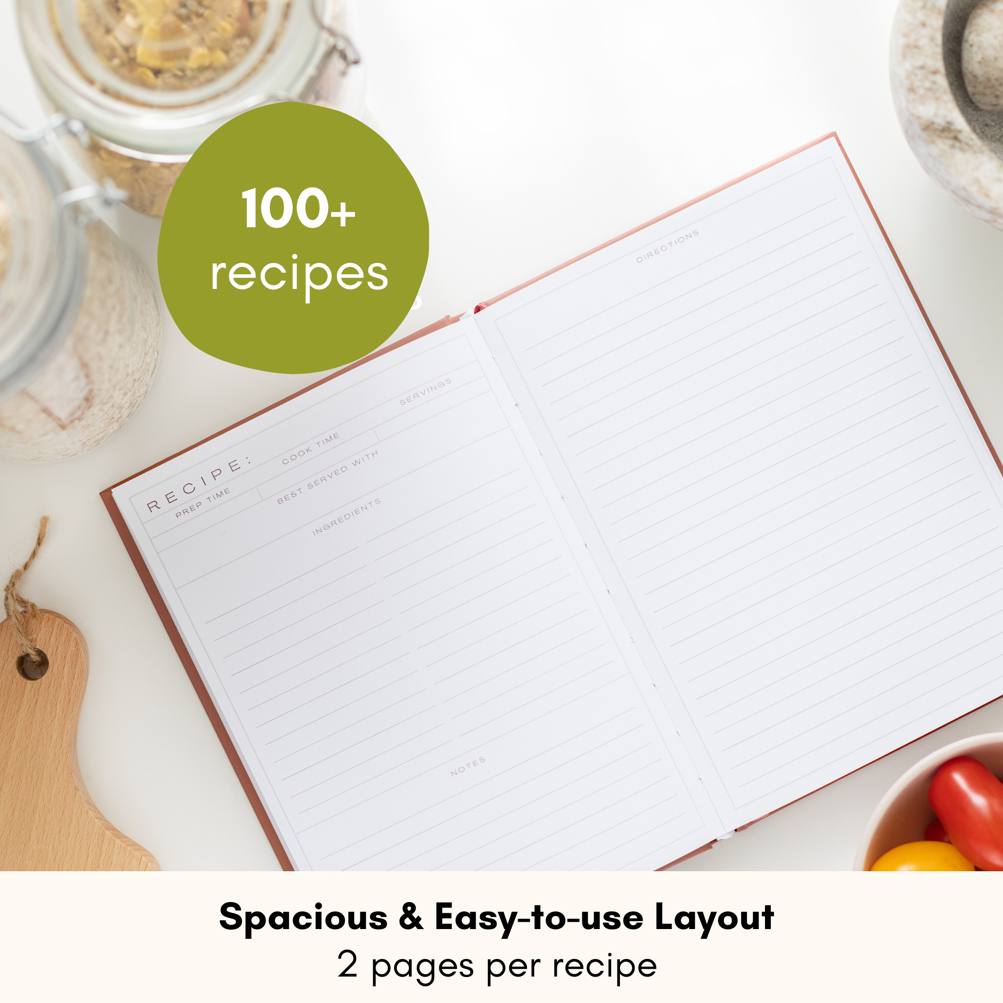 DIY Recipe Book – Blank Cookbook to Write in Your Own Recipes