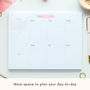 Weekly Planner Notepad – Tear-Off Planner Desk Pad for Easy Organization