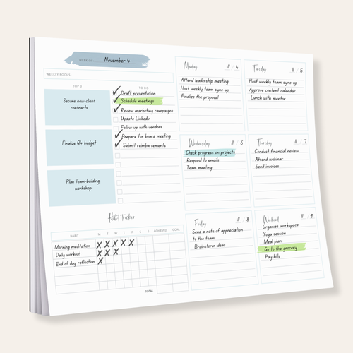 Weekly Planner Notepad