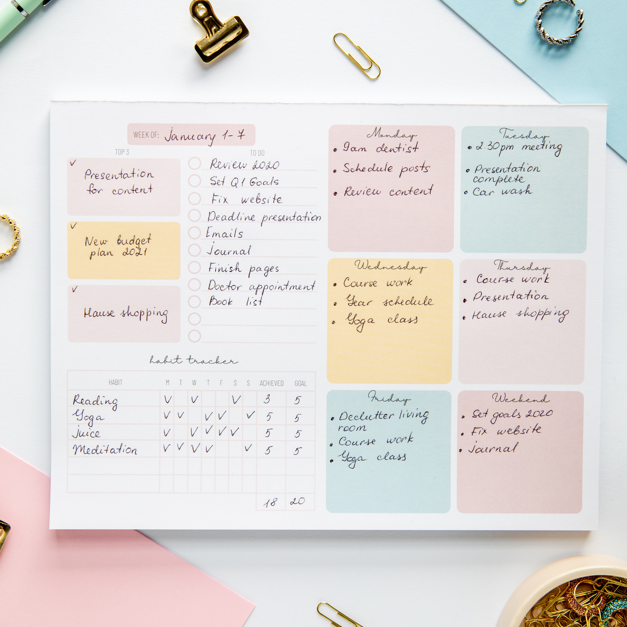 Weekly Planner Notepad