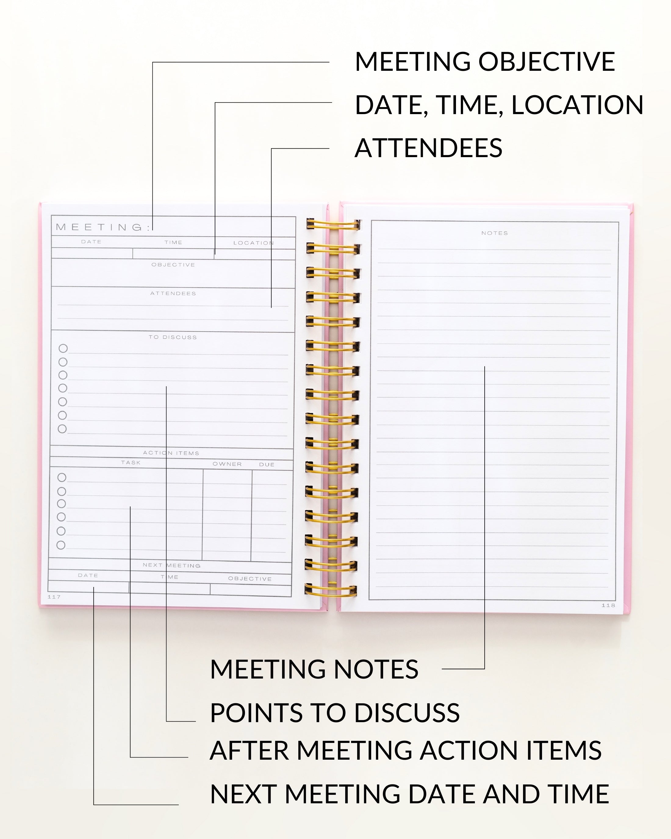 Meeting Notebook for Work: Empower Your Productivity with Structured N ...