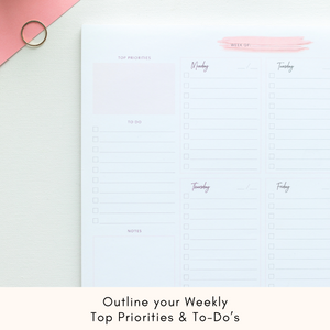 Weekly Planner Notepad – Tear-Off Planner Desk Pad for Easy Organization