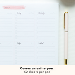 Weekly Planner Notepad – Tear-Off Planner Desk Pad for Easy Organization