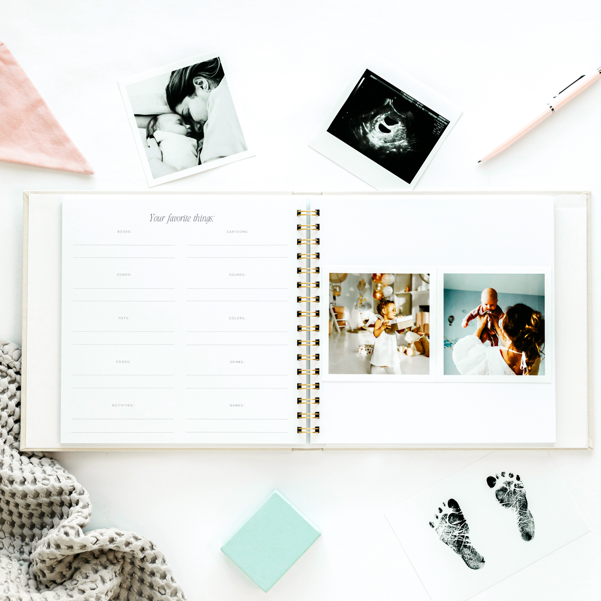 Linen Baby Memory Book
