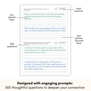 Couples Journal – Relationship Workbook to Fill Out Together - Anniversary & Marriage Gift