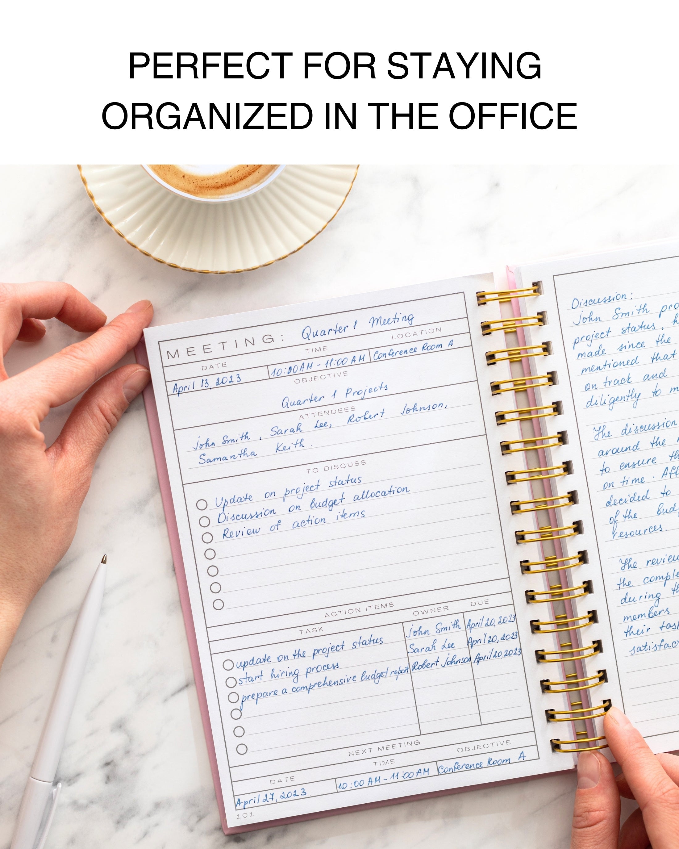 Structured Notes Notebook Meeting Notebook for Work: Empower Your Productivity with Structured N ...