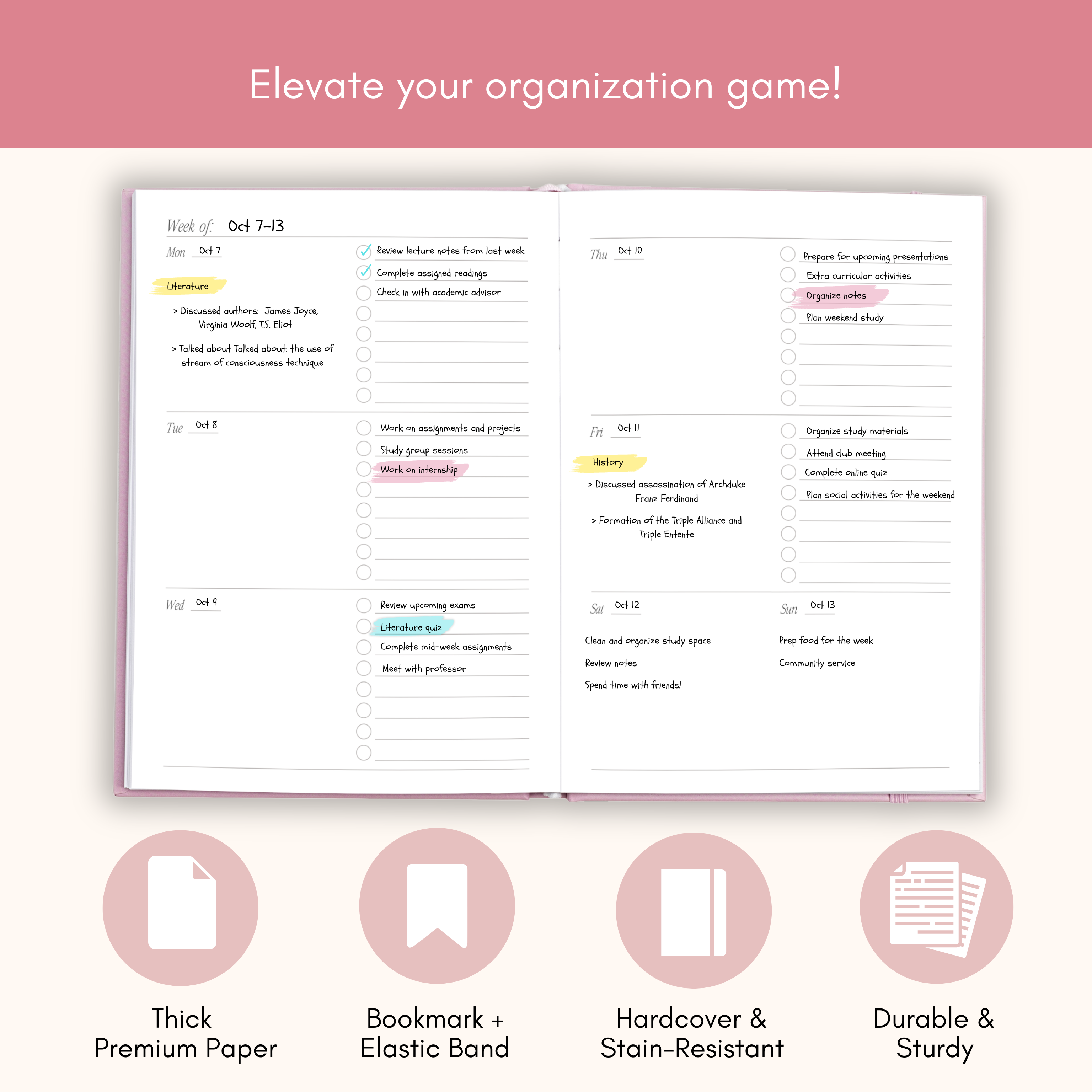 Academic Planner 2024-2025 – Student & College School Year Organizer