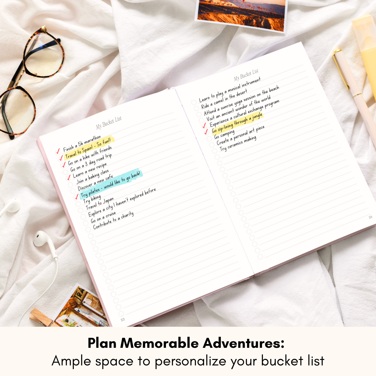 Bucket List Journal: Organize Your Bucket List Ideas and Life Goals