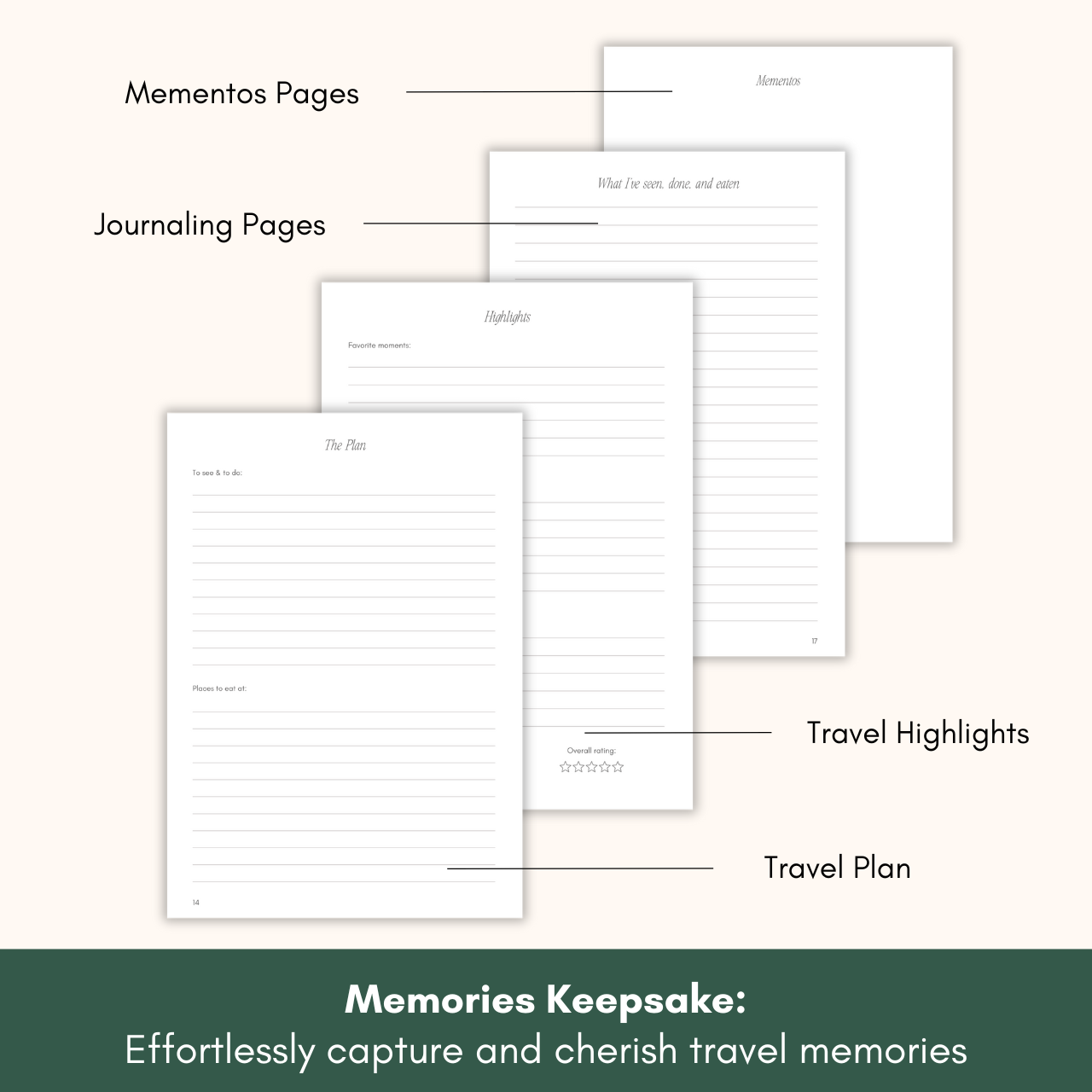 Travel Journal & Planner – Memory Book, Diary, and Log Organizer