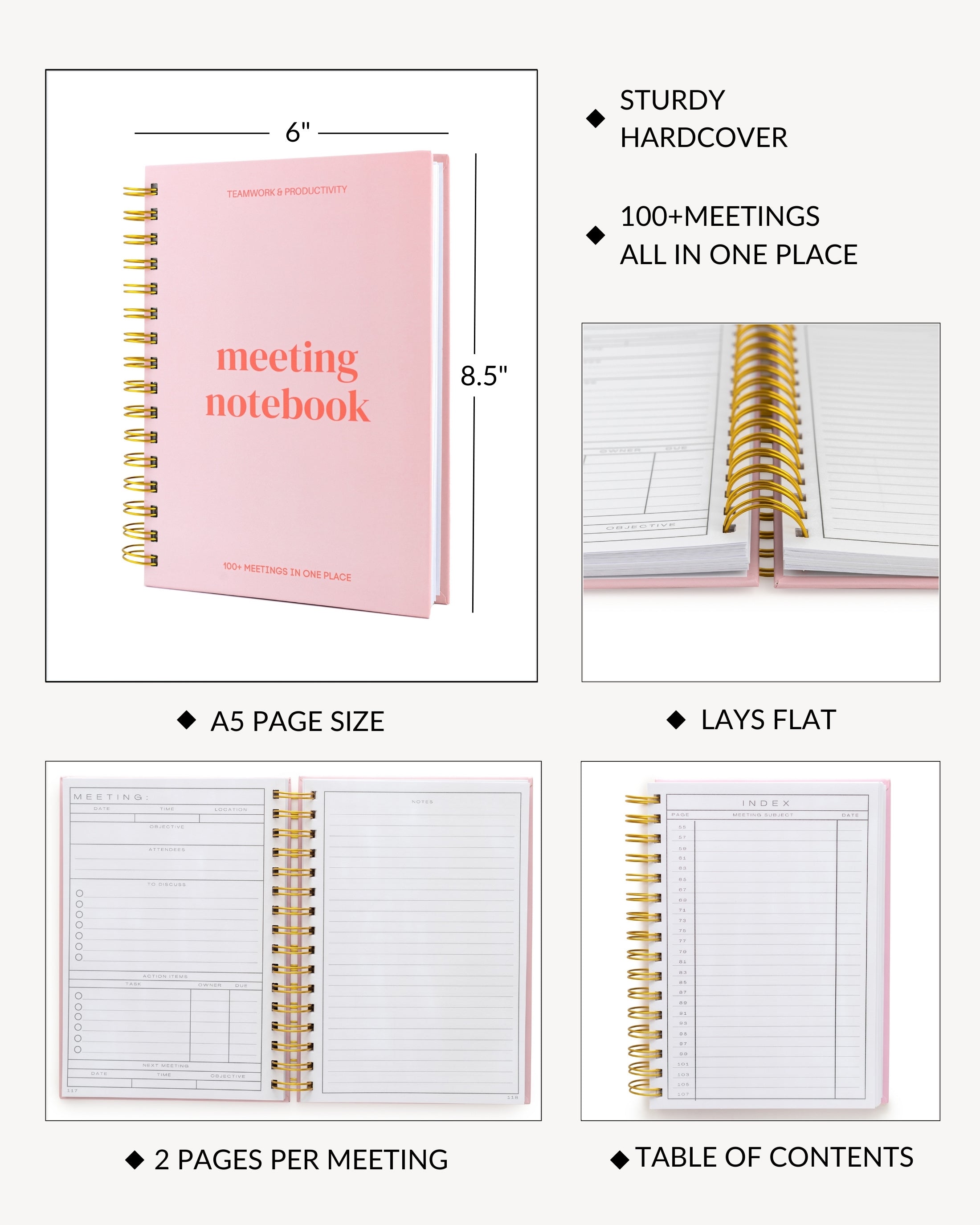 Structured Notes Notebook Meeting Notebook for Work: Empower Your Productivity with Structured N ...