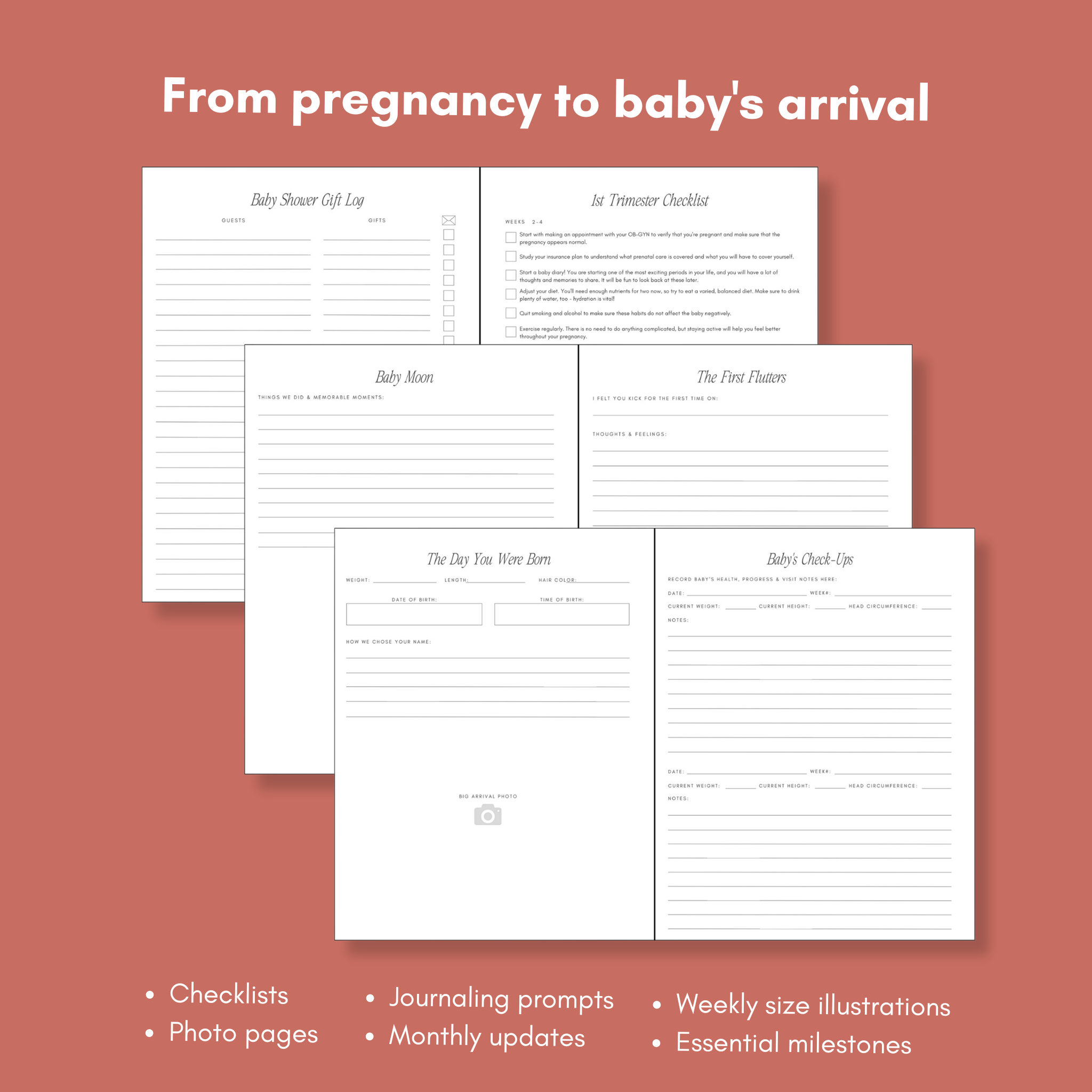 Pregnancy Journal & Planner – Timeless Memory Book for First-Time Moms