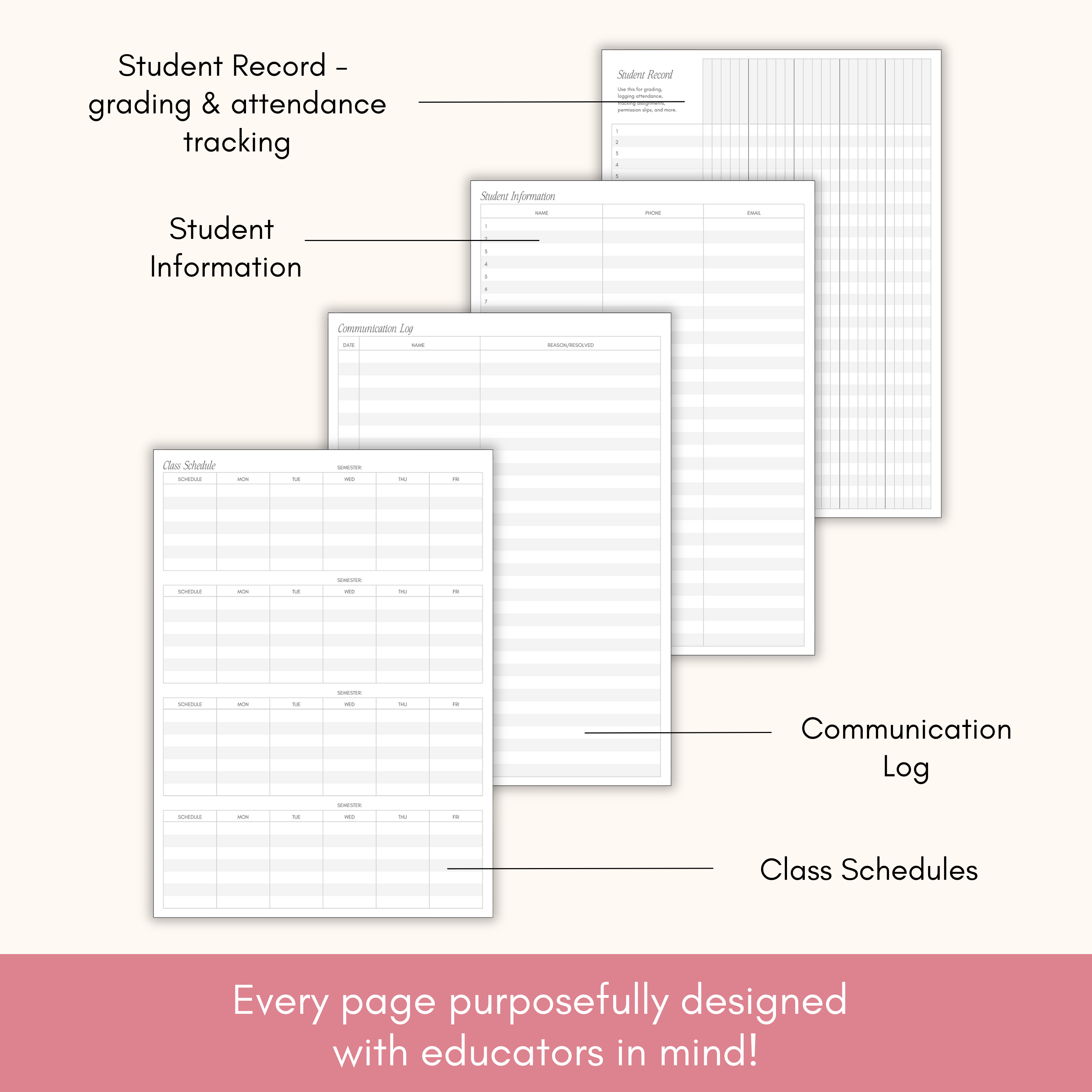 Teacher Planner & Gradebook – Lesson Plans & Daily Organizer